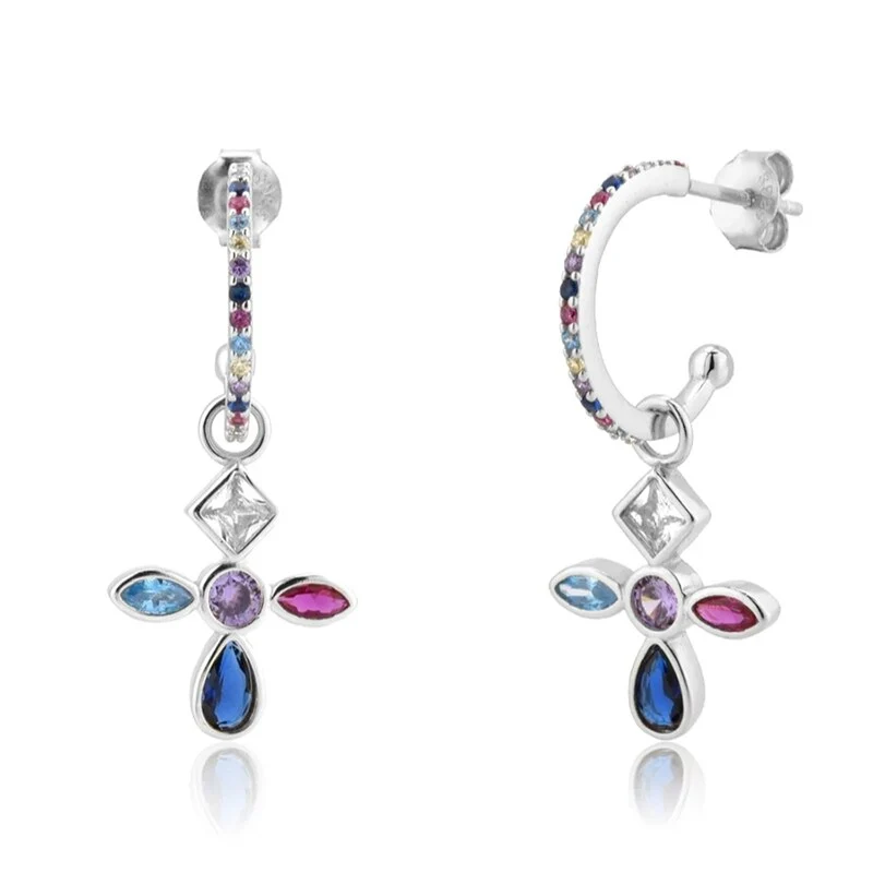 Pendientes Cruz colores
