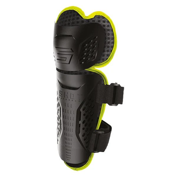 SHOT KNEE GUARDS RODILLERAS DE MOTO NEGRO NEON AMARILLO