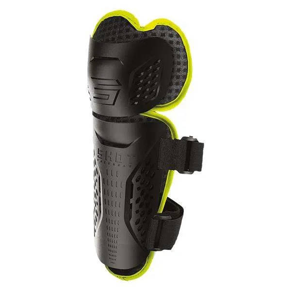 SHOT KNEE GUARDS KID RODILLERAS DE MOTO NEGRO NEON AMARILLO