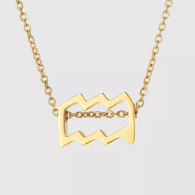 Collar Zodiaco de Acero Inoxidable Bañado en Oro 14 k – Joya Personalizada Signo Astrológico