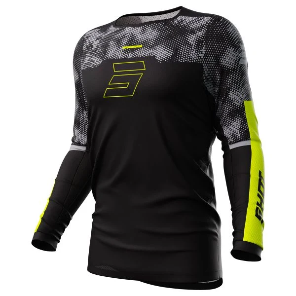 SHOT JERSEY CONTACT PATROL NEGRO NEON AMARILLO