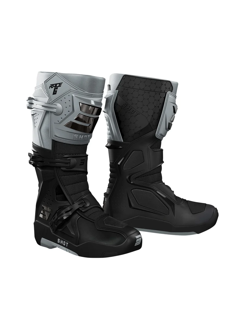 SHOT RACE 6 BOTAS DE MOTOCROSS BLACK_GREY_CHROME