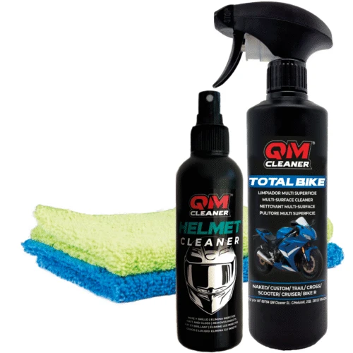 QM CLEANER KIT LIMPIADOR MOTO Y CASCO Y TOTAL BIKE