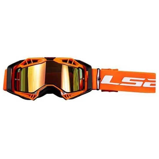 LS2- AURA GOGGLE BLACK ORANGE WITH IRIDIUM VISOR