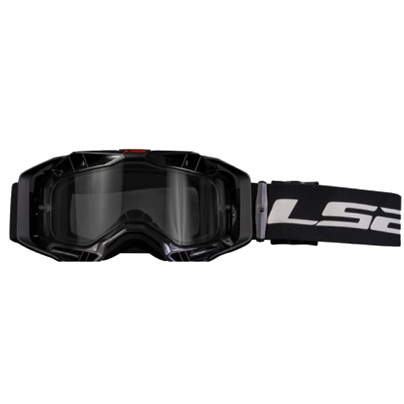 LS2- AURA GOGGLE BLACK WITH CLEAR VISOR