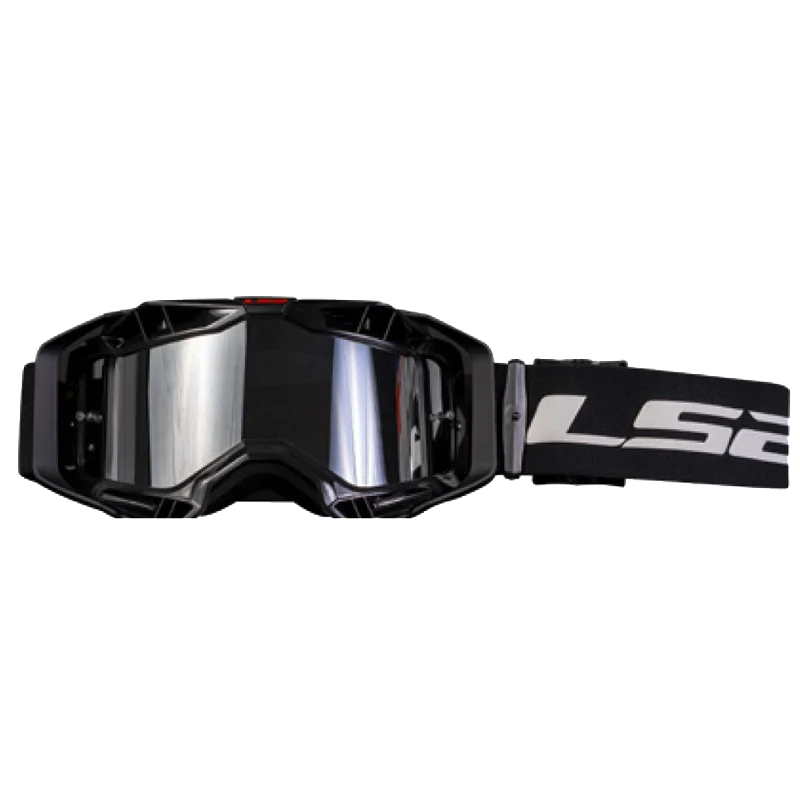 LS2- AURA GOGGLE BLACK WITH SILVER IRIDIUM VISOR