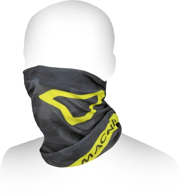 MACNA SUMMER TUBE LOGO CALENTADOR DE CUELLO UNISEXO GRIS AMARILLO FLUO NEGRO