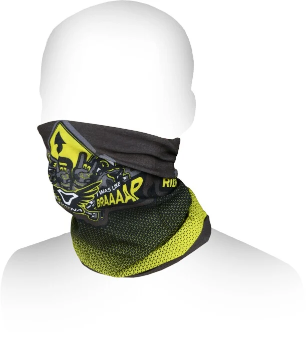 MACNA SUMMER TUBE LOGO CALENTADOR DE CUELLO UNISEXO GRIS AMARILLO FLUO NEGRO