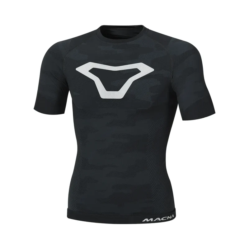 Macna Baselayer hombre ligera verano Camiseta Negro Gris Plateado
