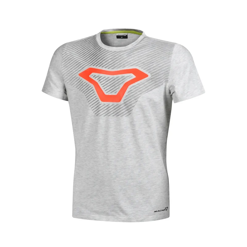 MACNA Logo Hombre Camisa Blanca Naranja