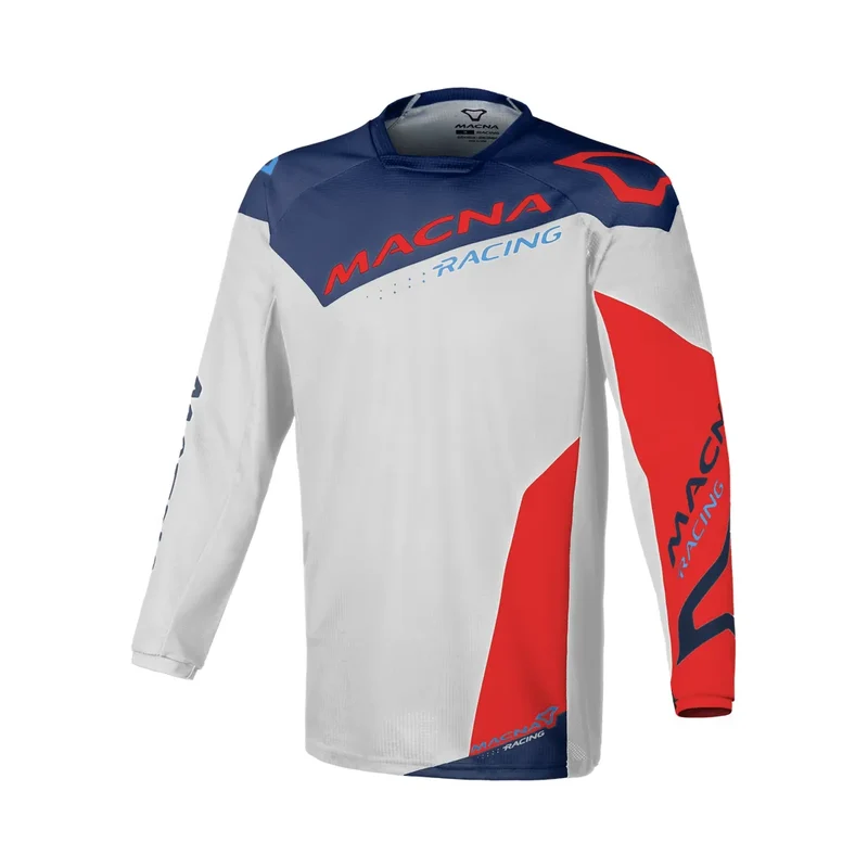 MACNA Backyard-1 Hombre Moto Touring camisa Gris Azul Rojo
