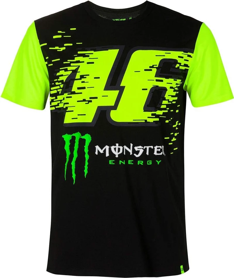 VR46 Dual Monster Energy Camiseta Negro/Amarillo