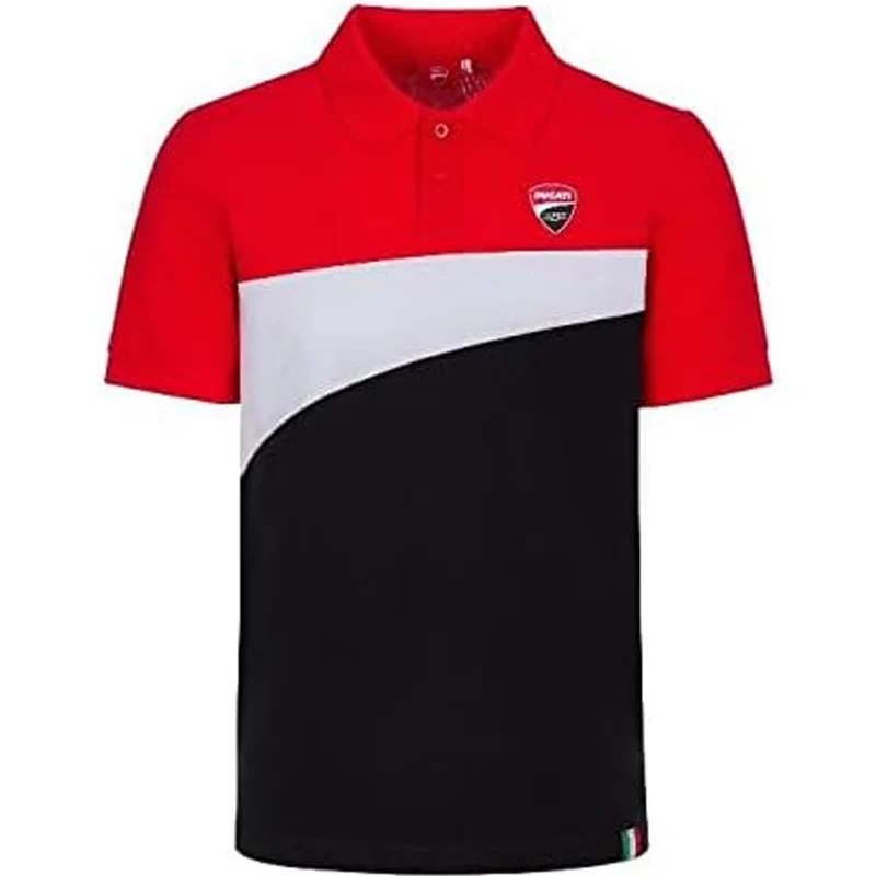 Ducati Racing Men Camiseta Polo Blanco Rojo S