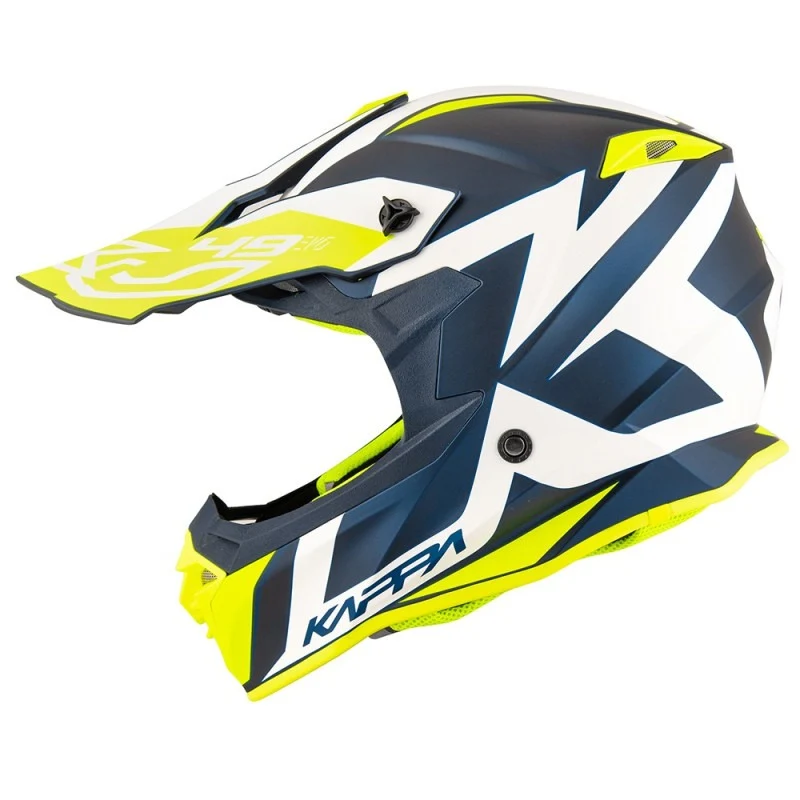 KAPPA KV49 EVO Todoterreno Motocross Blanco Azul Amarillo