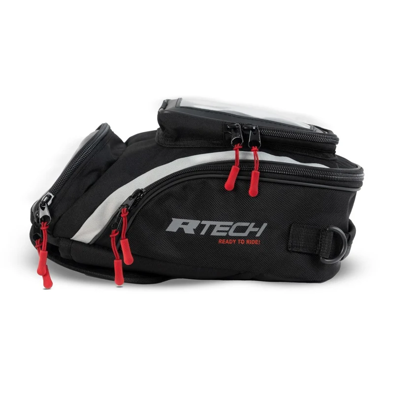 R-TECH - Mochila Piel/Textil Street Negro Rojo