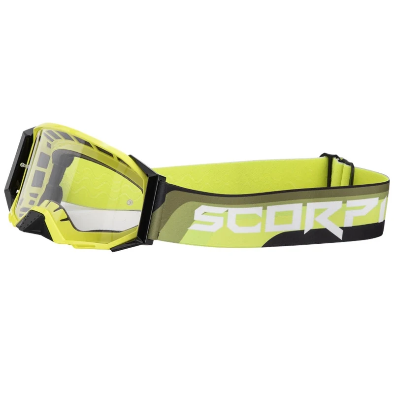 SCORPION GAFAS DE MOTOCROSS PLEXIGLAS TRANSPARENTE AMARILLO NEON NEGRO E24
