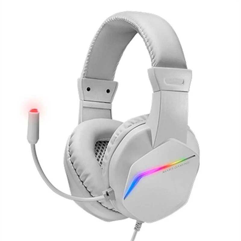 Auricular con Micrófono Gaming Mars Gaming MH122W Blanco