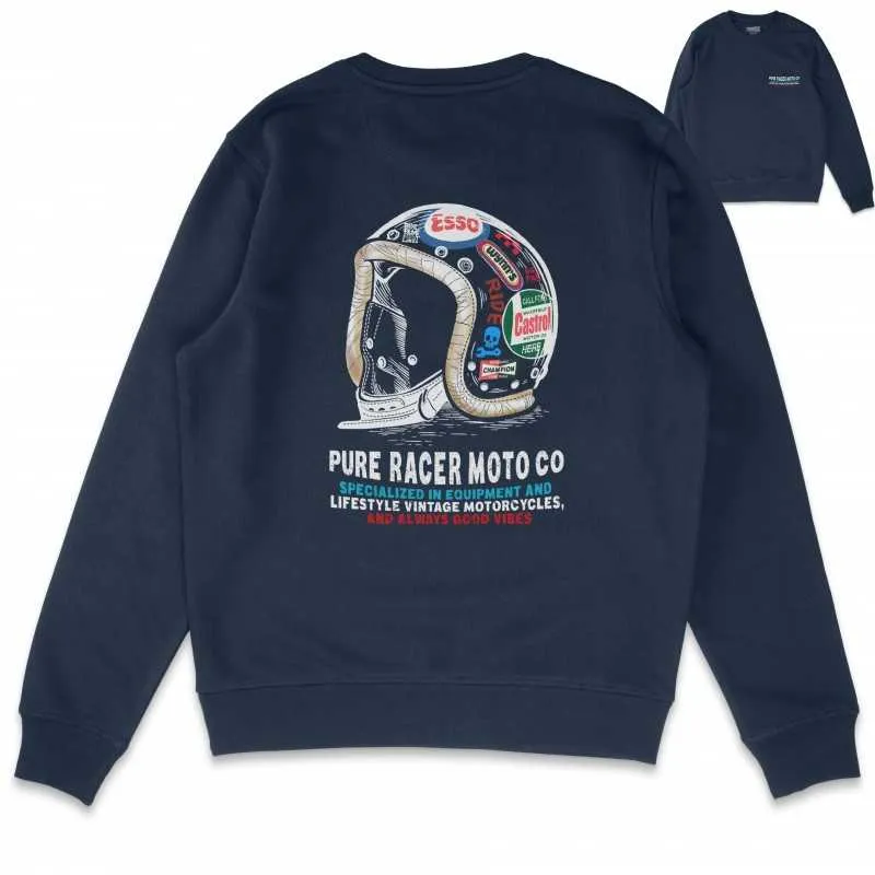 PURERACER SUDADERA STICKERS BLUE NAVY