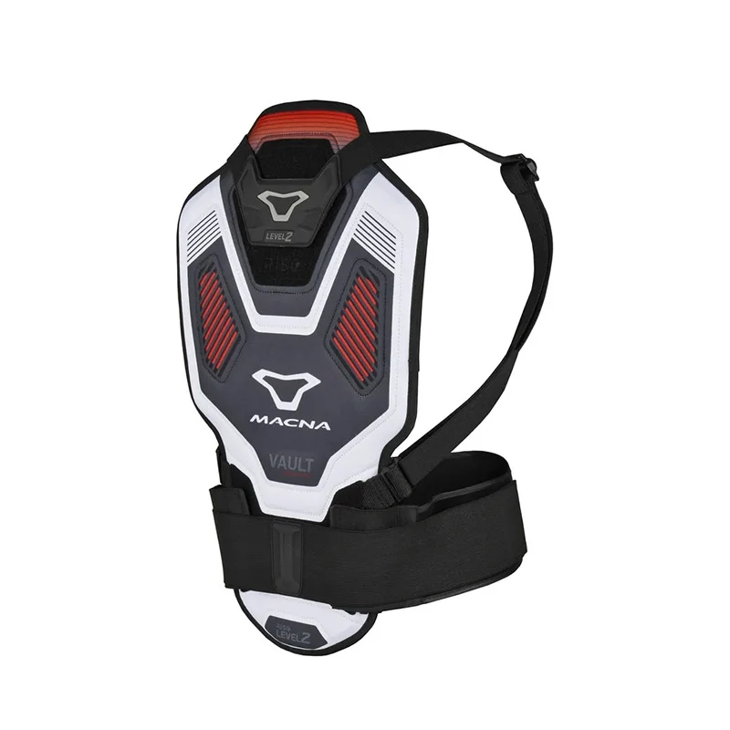 MACNA Vault Protector espalda ajustable Negro Blanco Rojo