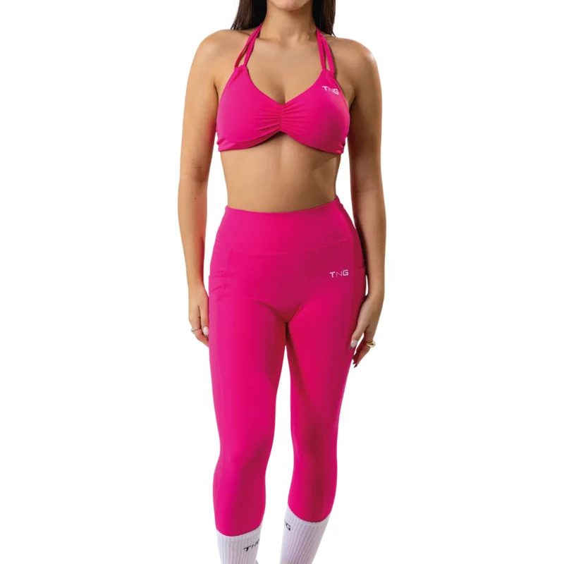 TNG Conjunto Deportivo Top y Leggings Sync Fucsia, para Mujer