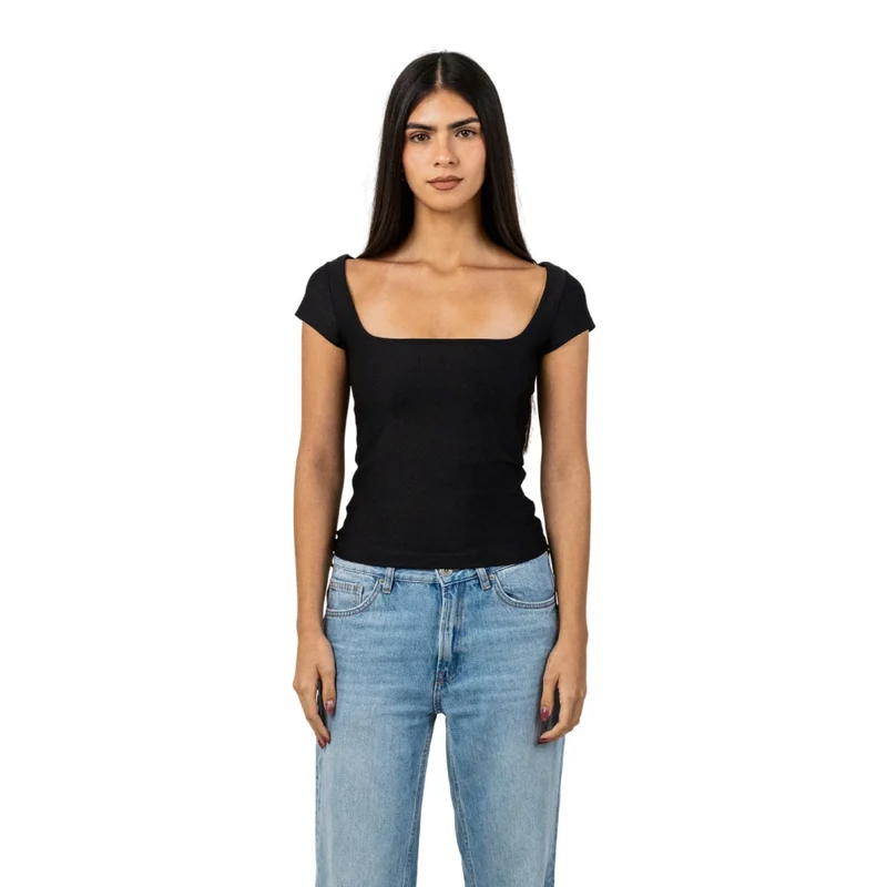 TNG Top Basic Sleeve Negro, para Mujer