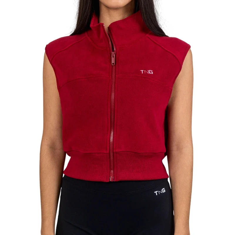 TNG Chaleco sin Mangas Fleece Vest Rojo, para Mujer