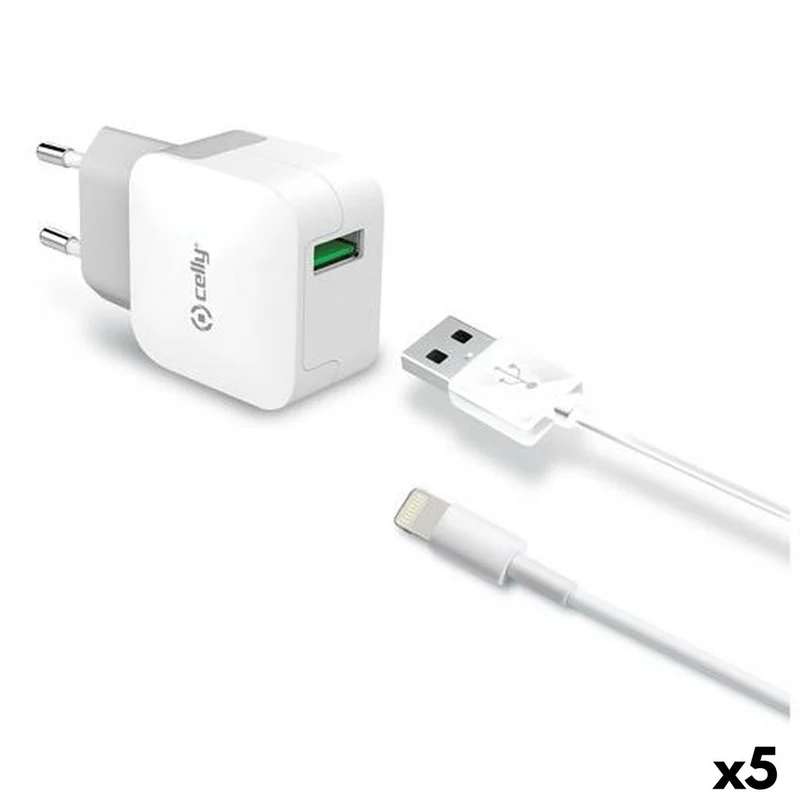 Cargador de Pared Celly Blanco 12 W (5 Unidades)
