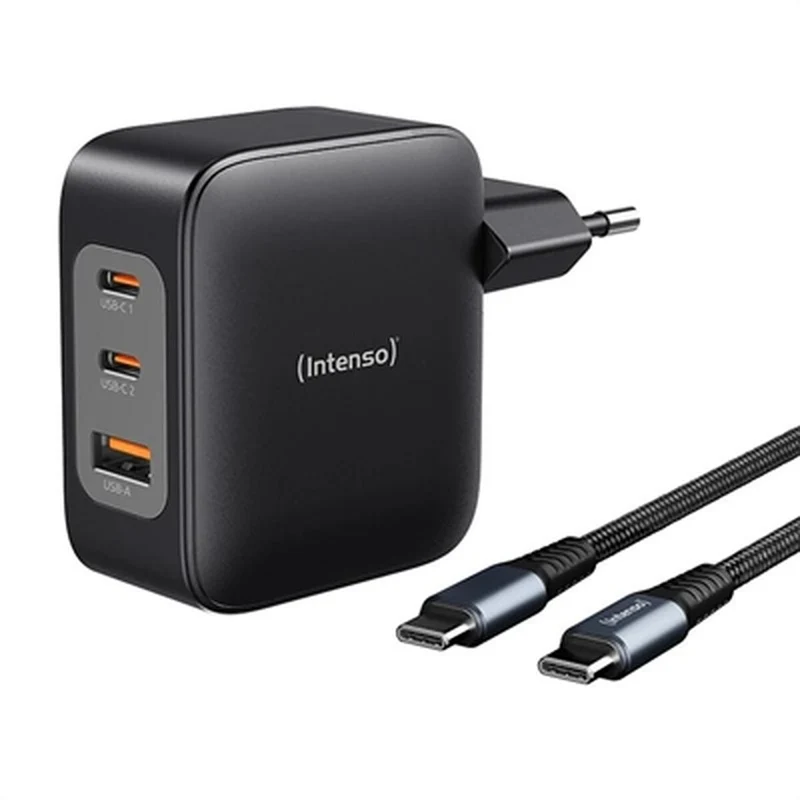 Cargador de Pared INTENSO GaN W100ACC Negro 100 W