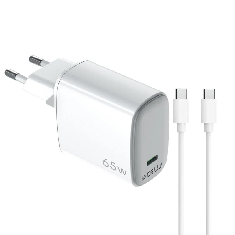 Cargador de Pared Celly UPTC1USBC65WCTC Blanco