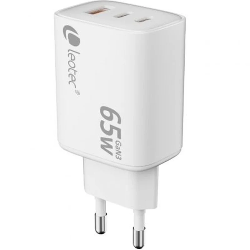 Cargador de Pared LEOTEC LECSPH65W3W2 65 W Blanco