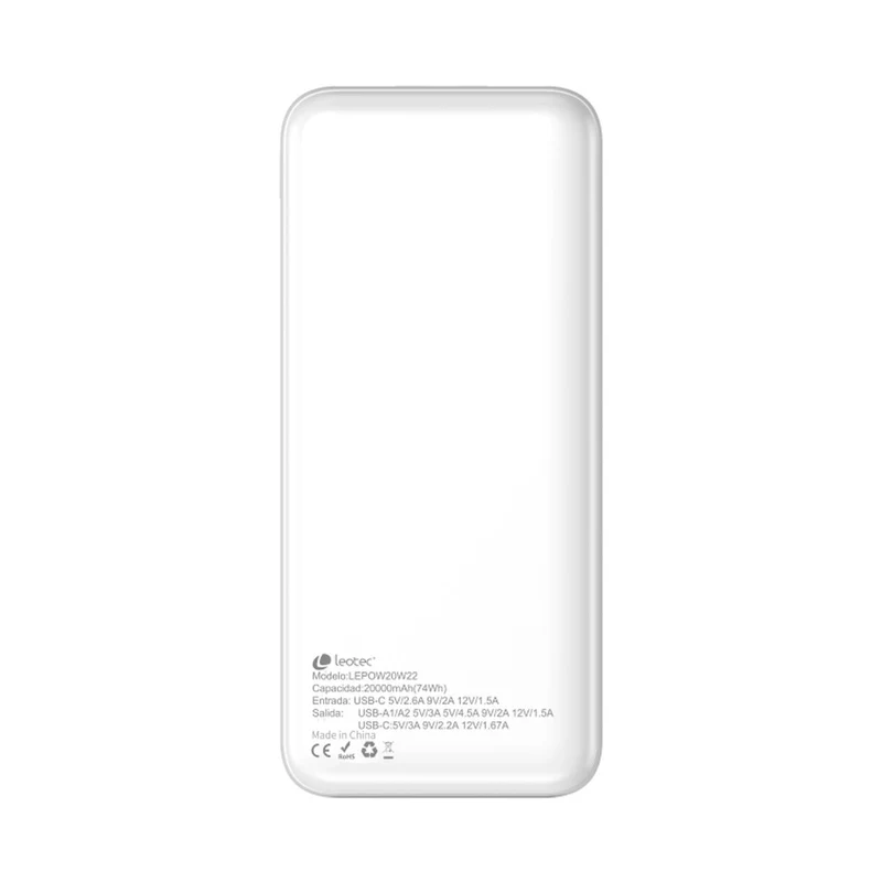 Powerbank LEOTEC LEPOW20W22W Blanco 20000 mAh