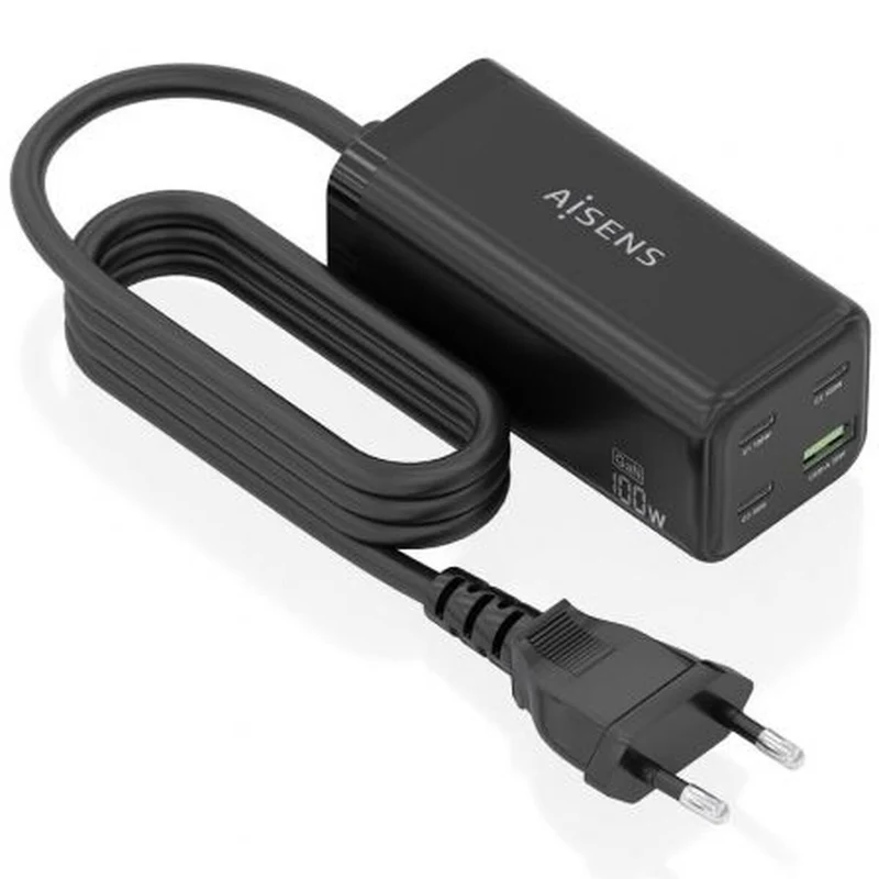 Cargador Inalámbrico Aisens ASCH-100W4P054-BK Negro 100 W