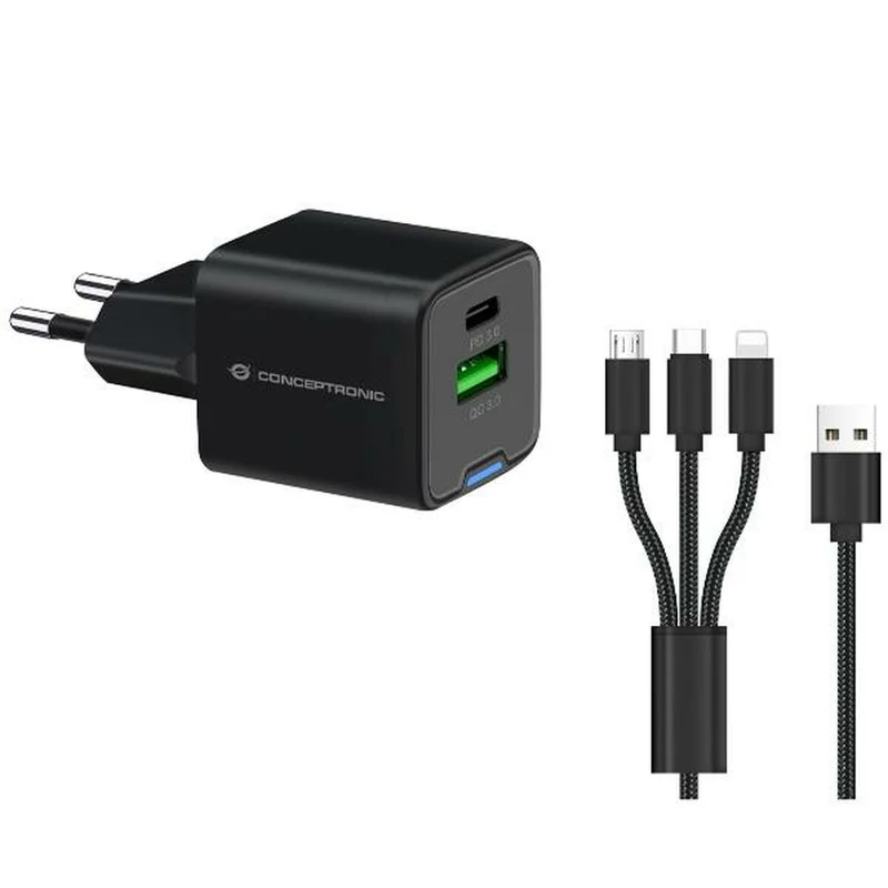 Cargador de Pared Conceptronic 120550503101 Negro 33 W (2 Unidades)