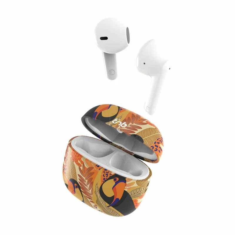 Auriculares Inalámbricos con Estuche de Carga T'NB TOUCAN Amarillo Naranja