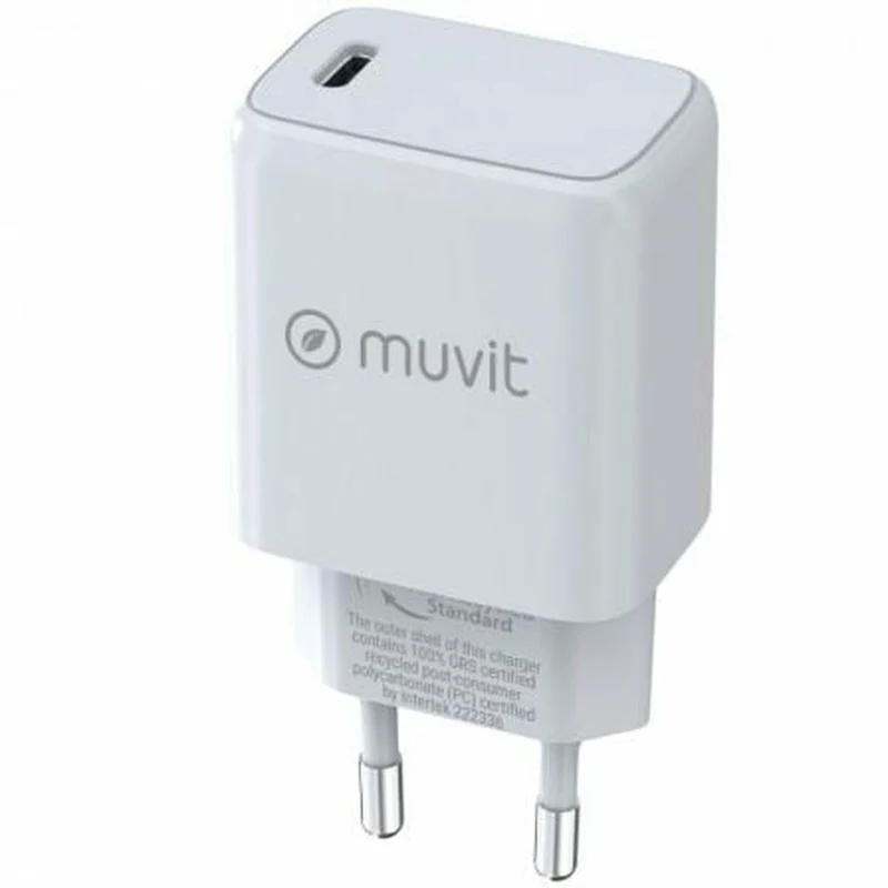 Cargador de Pared Muvit MCACC0012 20 W Blanco Negro
